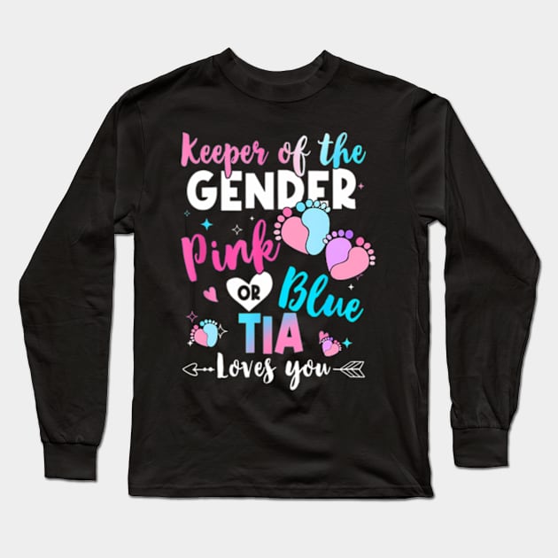 Keeper of the Gender Tia Loves You Gender Reveal Long Sleeve T-Shirt by Eduardo